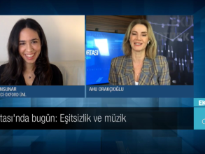 Screenshot of Asli speaking on Turkish TV
